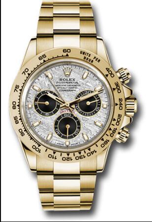 Replica Rolex Yellow Gold Cosmograph Daytona 40 Watch 116508 Meteorite and Black Dial - Oyster Bracelet